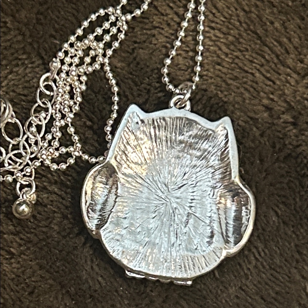Owl Pendant Necklace with Pink Wings - Picture 3 of 3